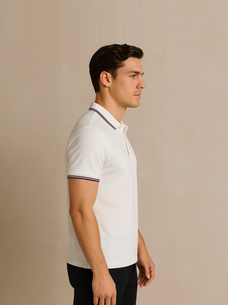 White Polo T-shirt (Cooltex Tipping)