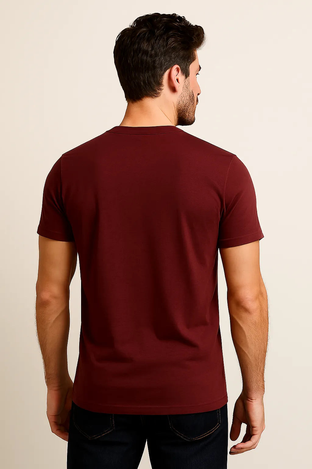 Plain Round Neck Maroon