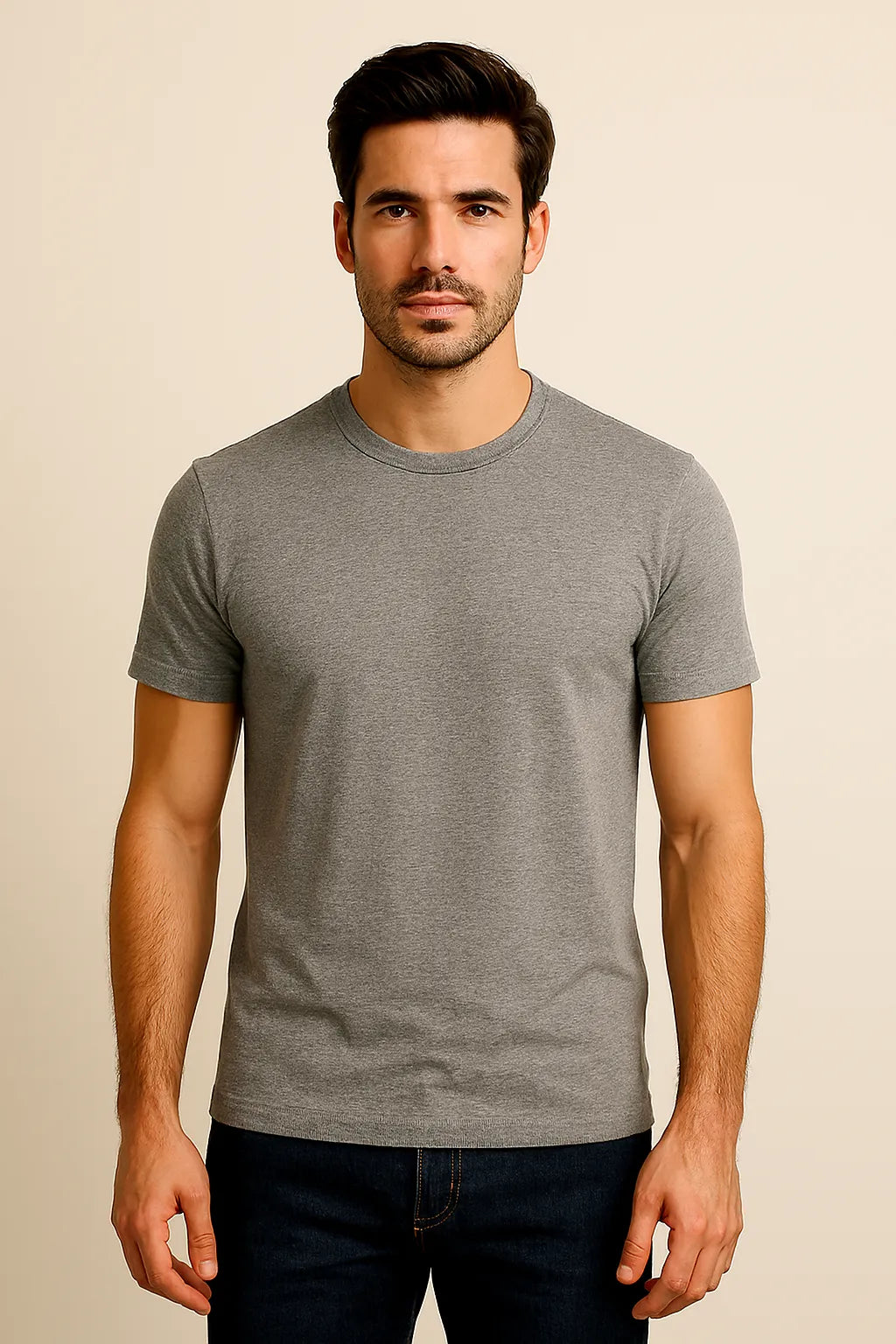 Plain Round Neck GRAY