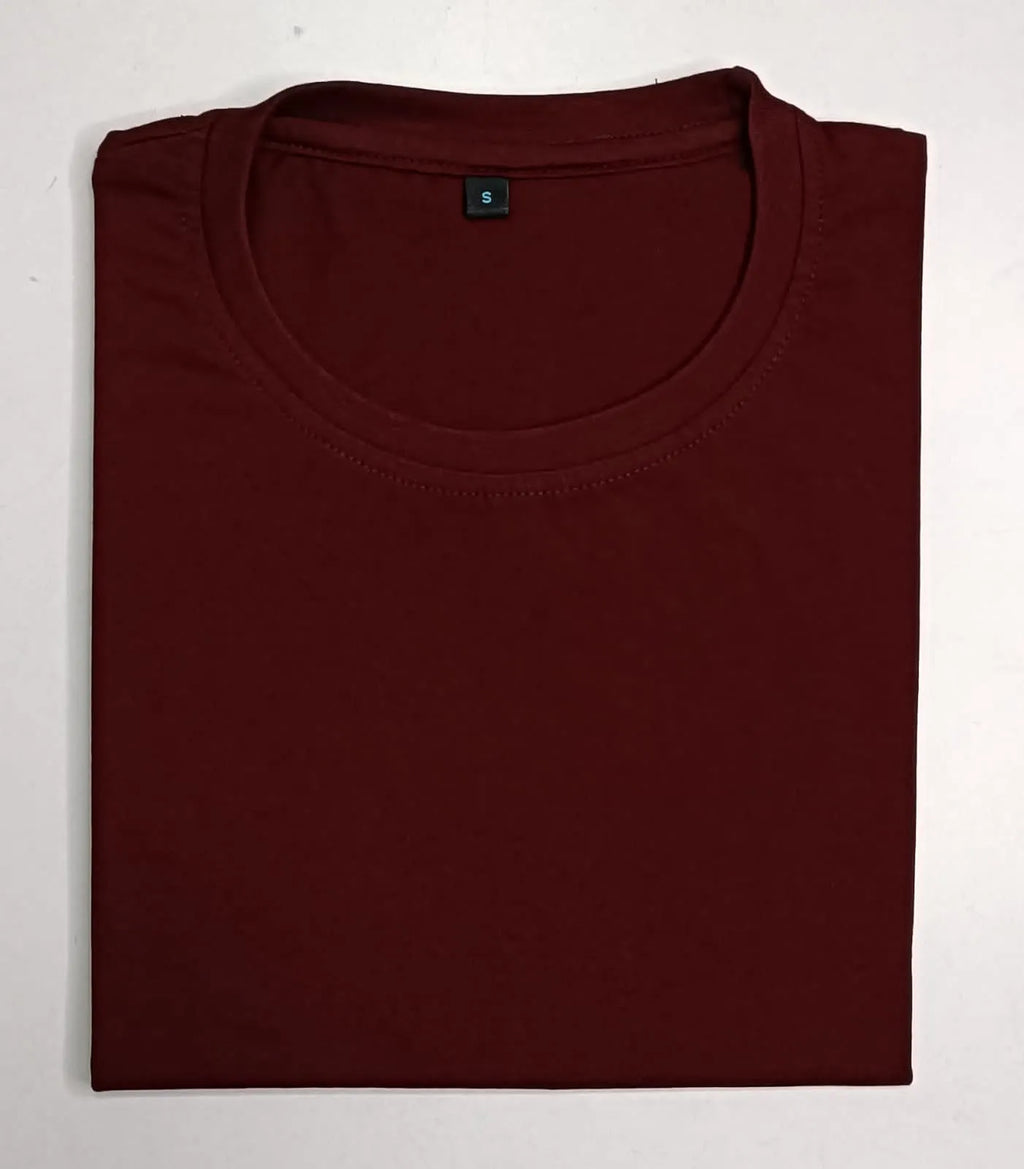 Plain Round Neck Maroon
