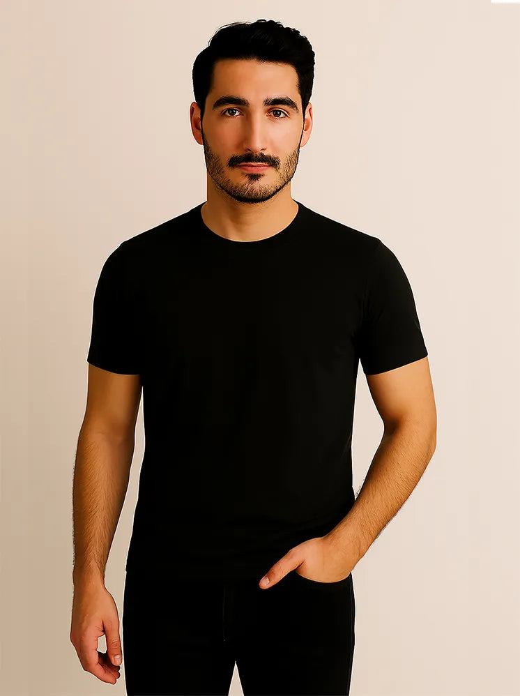 Plain Round Neck Black