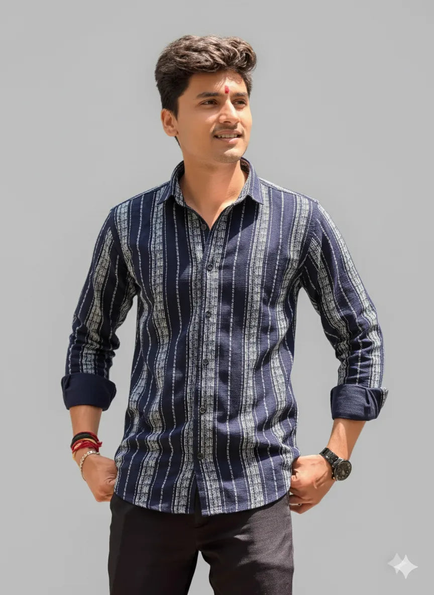 The Deep Blue Statement Stripe Shirt