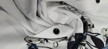 Butterfly Graphic Mandarin Collar Shirt