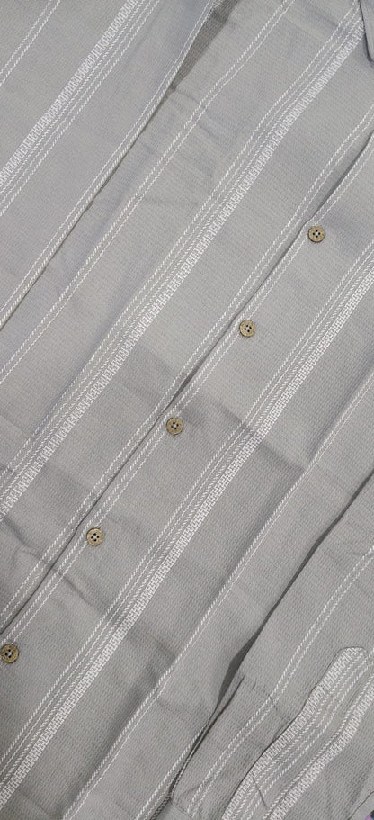 Grey Textured Stripe Shirt