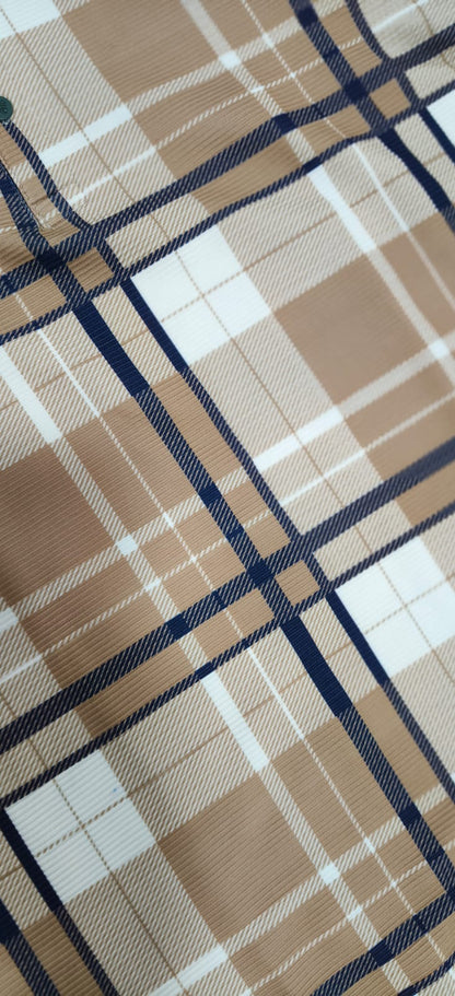 Premium Checked Polo T-Shirt Warm Beige