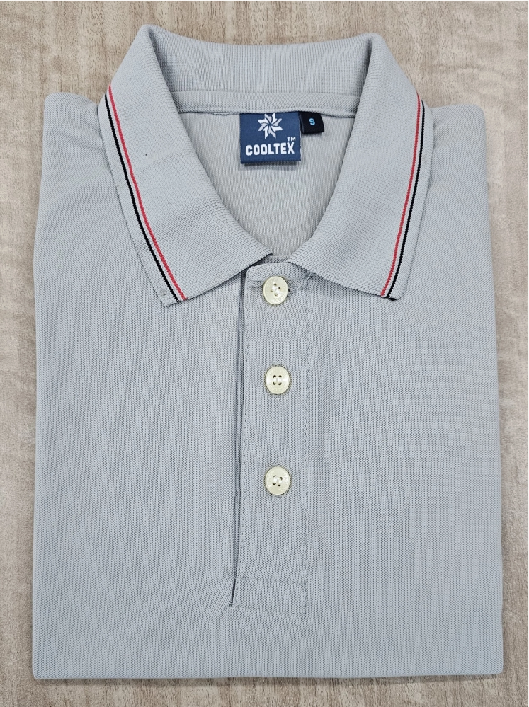 Grey Polo T-shirts (Cooltex Tipping)