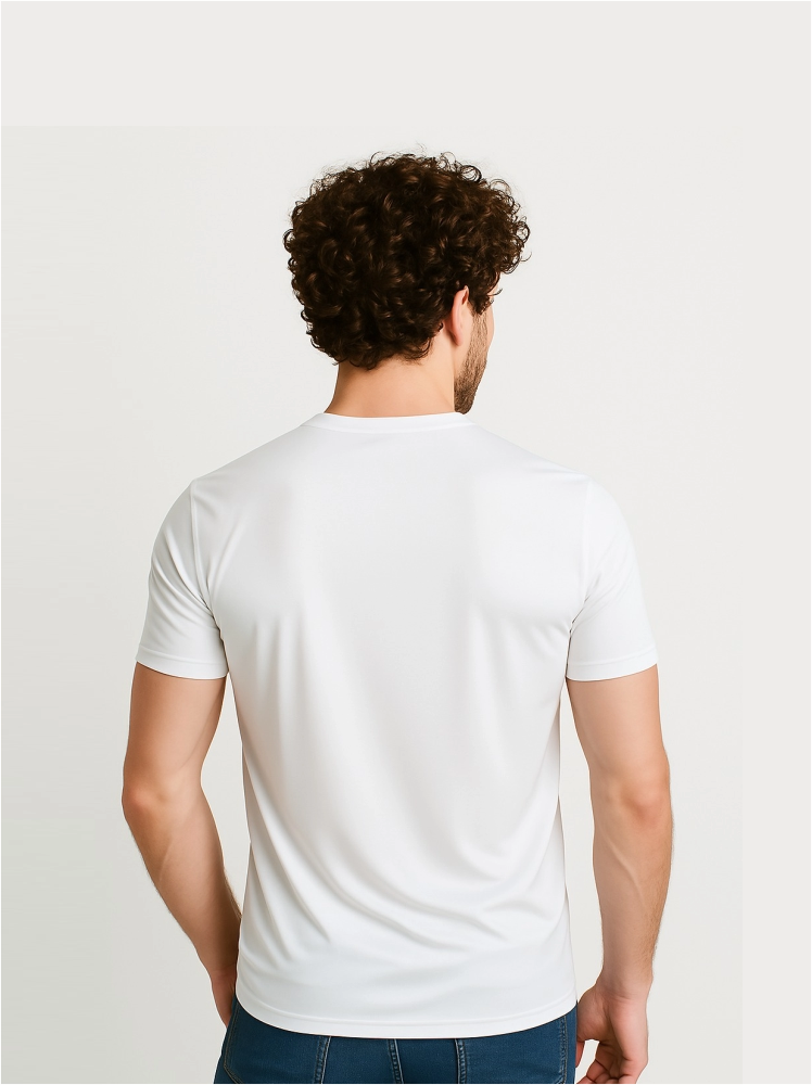 Polyester White Plain T Shirts For Men
