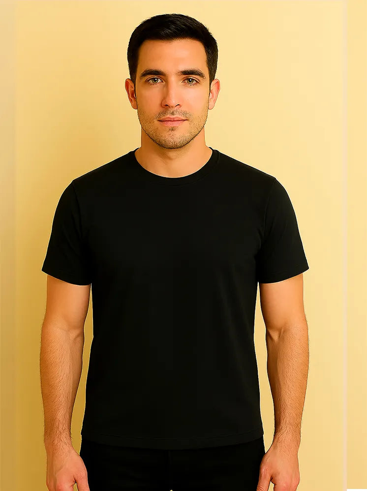 All You Need Is Music Round Neck T-shirts Black