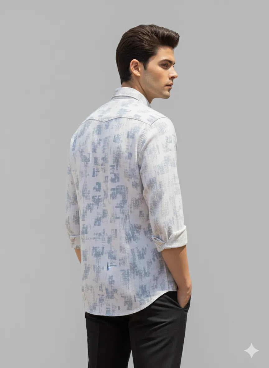 Abstract Brushstroke Print Casual Shirt