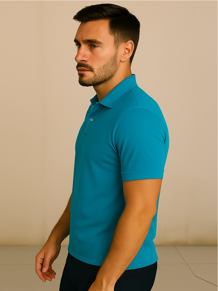 Sky Blue Polo T-shirt (Higho2 Premium T-shirt)