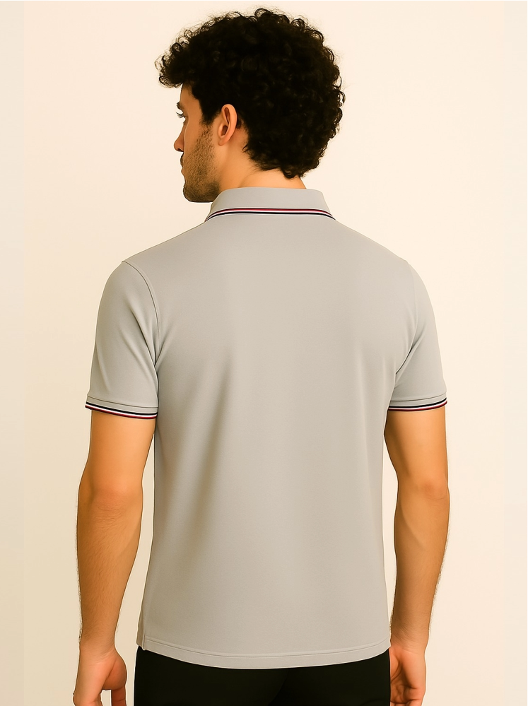 Grey Polo T-shirts (Cooltex Tipping)