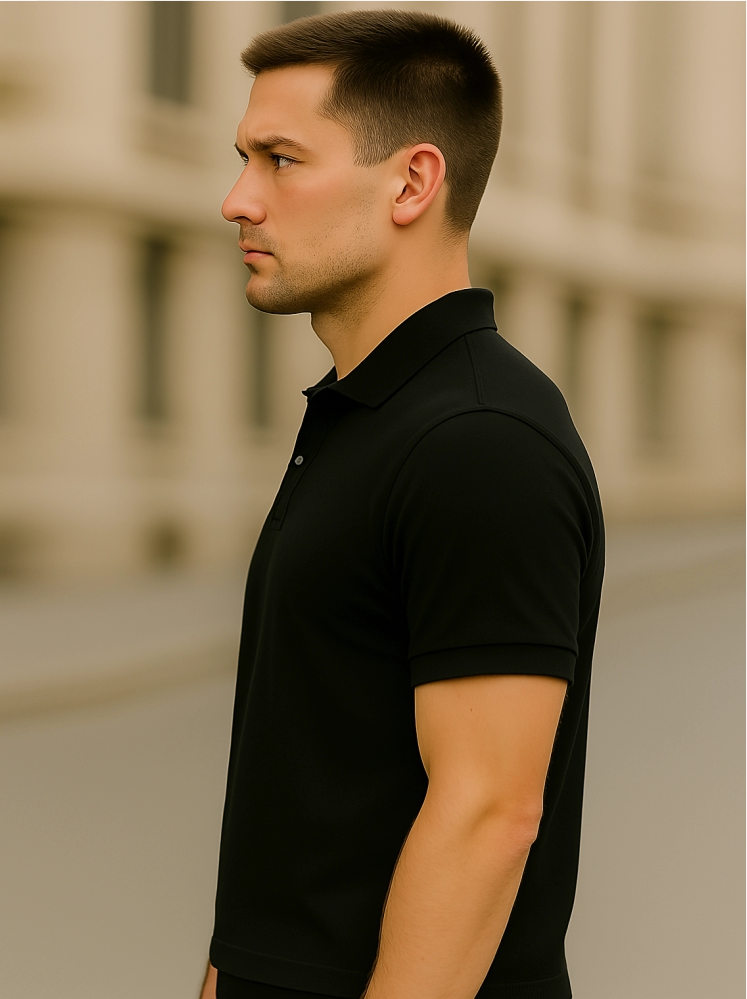 Black Polo T-shirts (Higho2 Premium T-shirts)