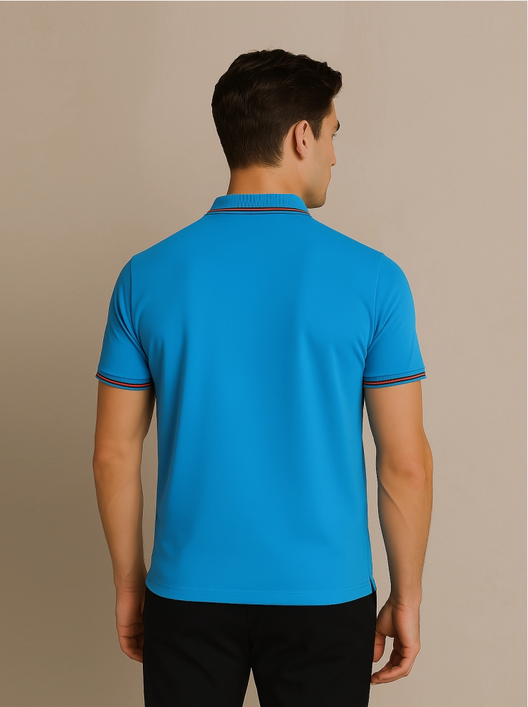 Sky Blue Polo T-shirts (Cooltex Tipping)