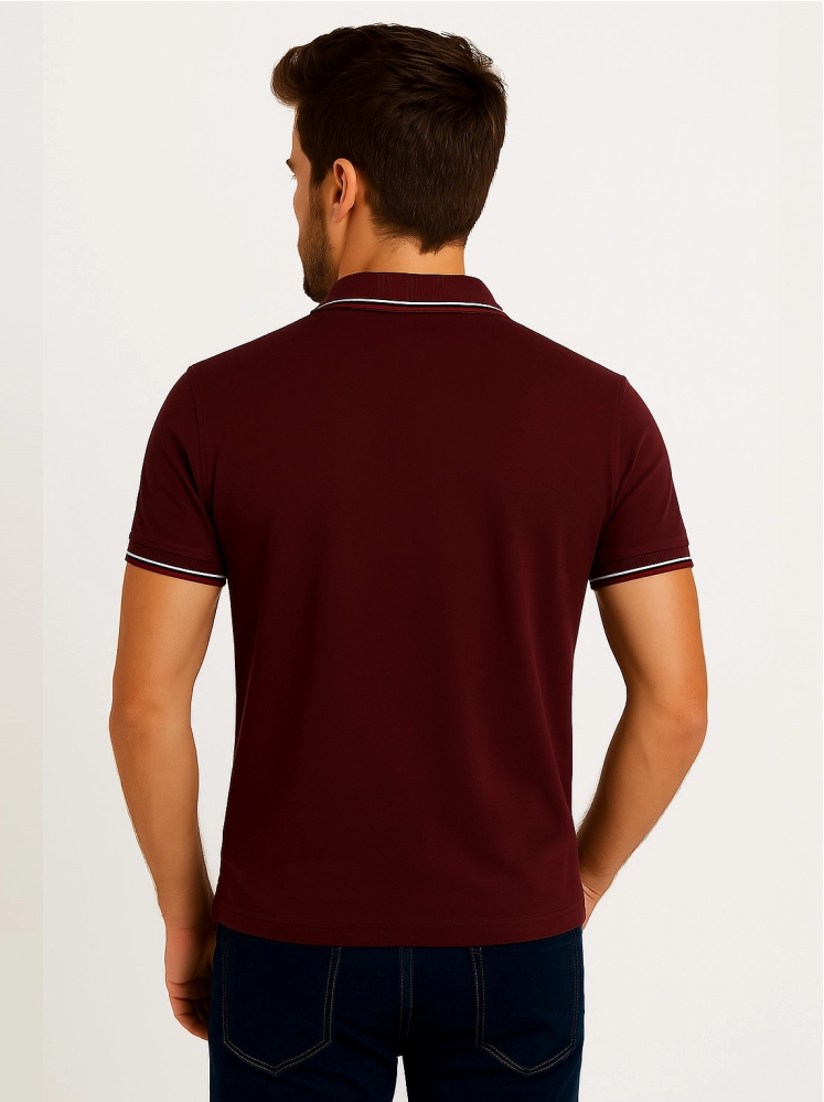 Maroon Polo T-shirts (Cooltex Tipping)