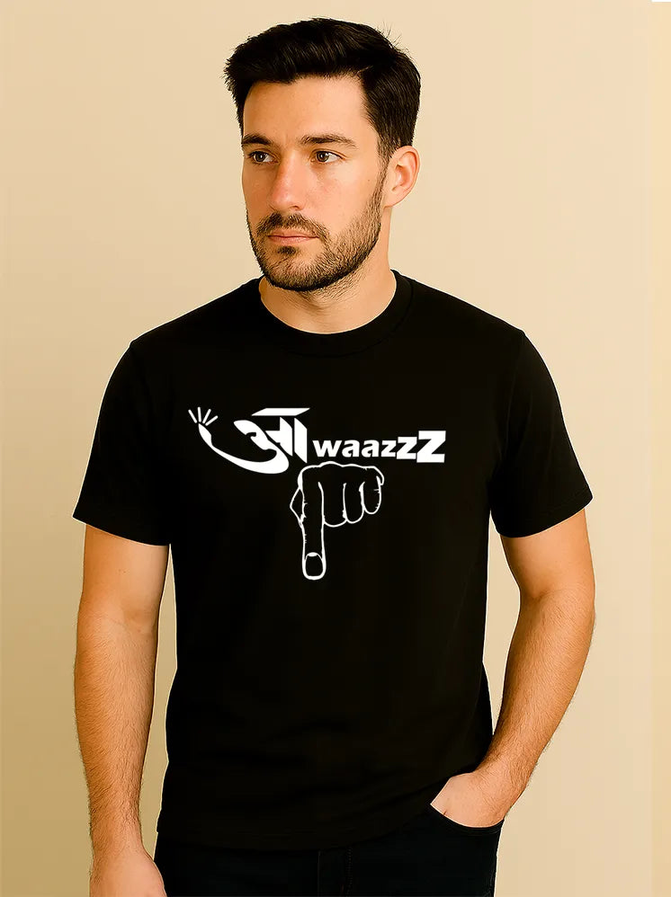 Awaaz Thub Prints Logo Black T-shirts