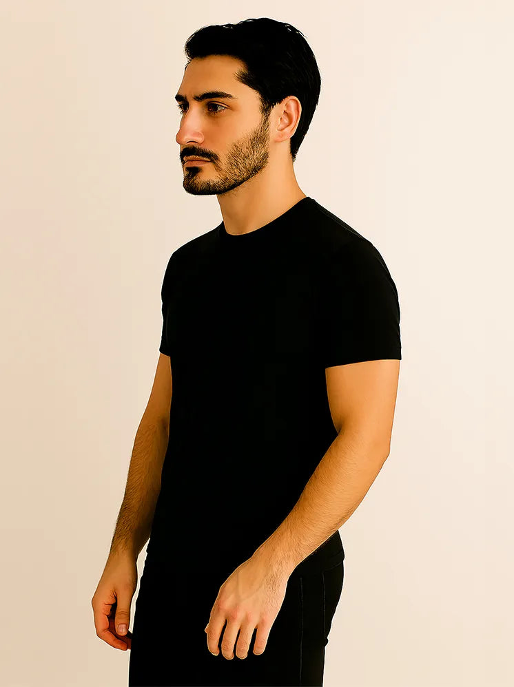 Plain Round Neck Black