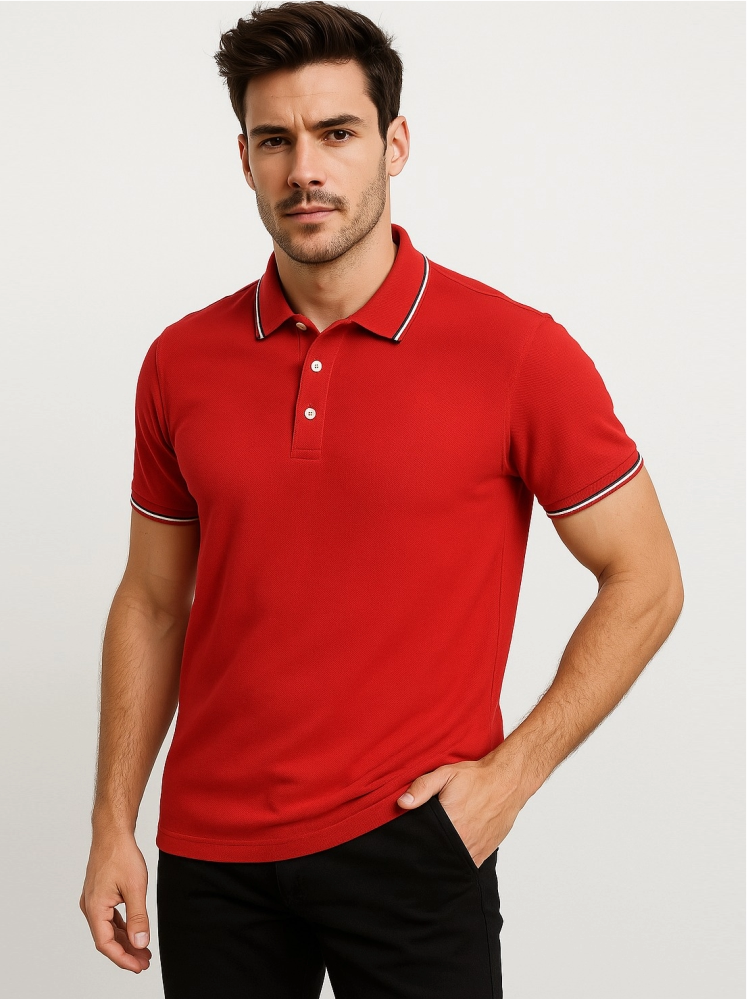 Red Polo T-shirt (Cooltex Tipping)