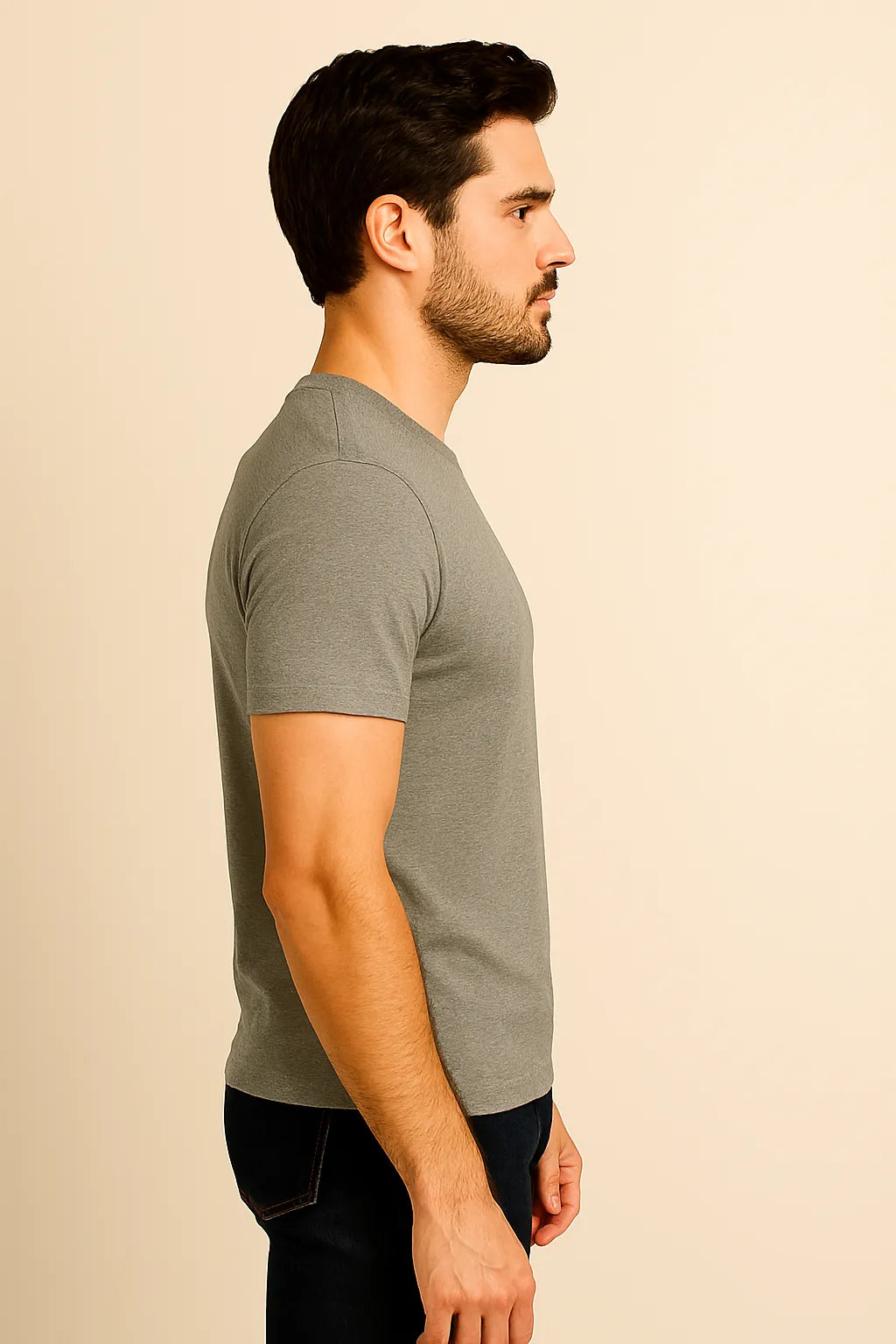 Plain Round Neck GRAY