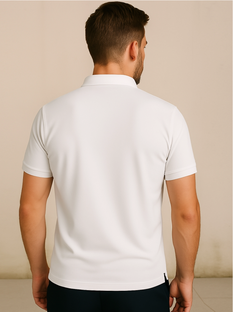White Polo T-shirt (Higho2 Premium T-shirts)