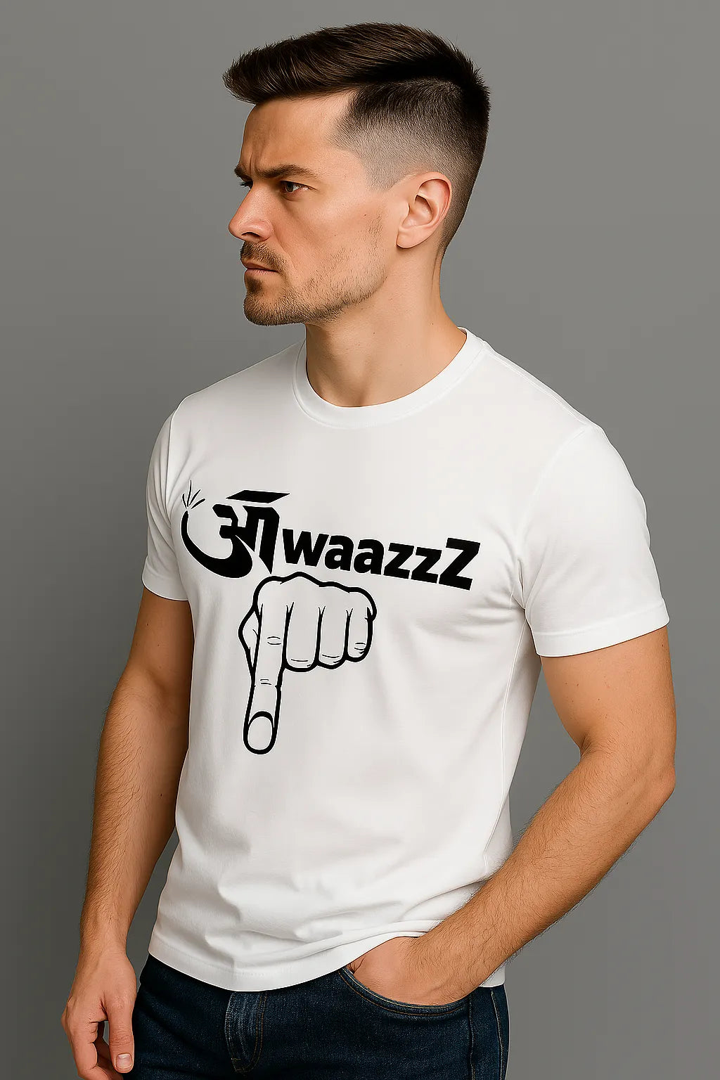 Awaaz Niche Prints Logo White T-shirt