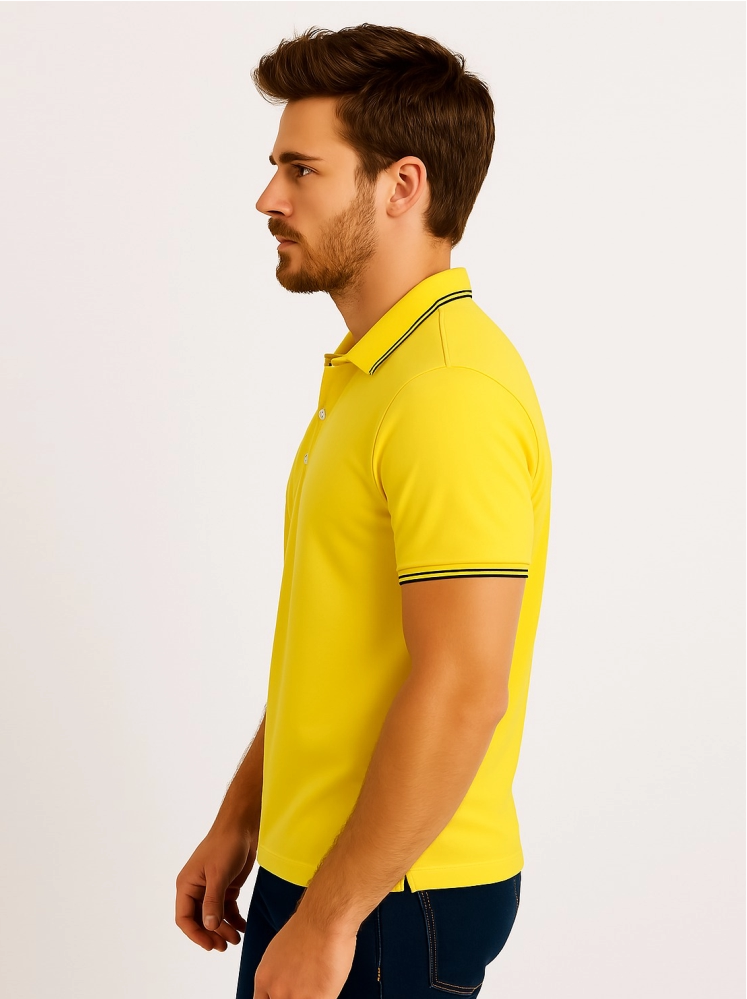 Yellow Polo T-shirts (Cooltex Tipping)