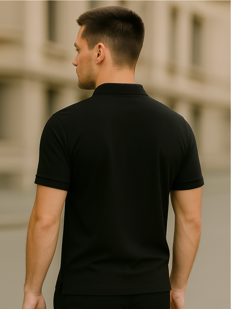 Black Polo T-shirts (Higho2 Premium T-shirts)