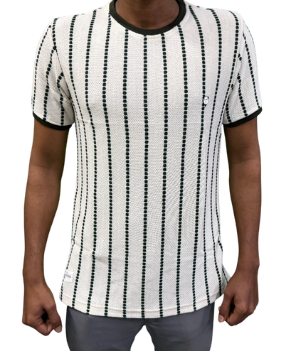 Men’s Premium Forest Green Striped Textured Knit T-Shirt