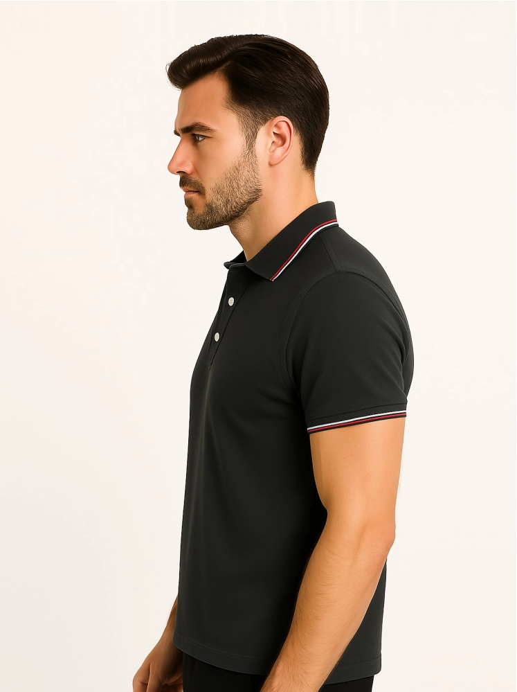 Dark Gray Polo T-shirts (Cooltex Tipping)